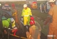 Capotamento na BR-277 deixa mulher em estado grave em São Miguel do Iguaçu