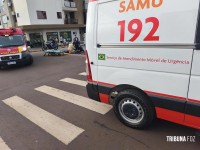 Motociclista fica ferido após acidente de trânsito no centro de Marechal Cândido Rondon