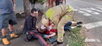 Motociclista é socorrido pelo Siate após colisão no Bairro Porto Meira