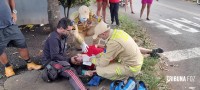 Motociclista é socorrido pelo Siate após colisão no Bairro Porto Meira