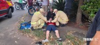 Motociclista é socorrido pelo Siate após colisão no Bairro Porto Meira