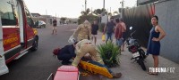 Motociclista fica ferido após queda de moto no Porto Meira