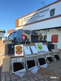 BPFRON aprende veículo carregado em Santo Antônio do Sudoeste 