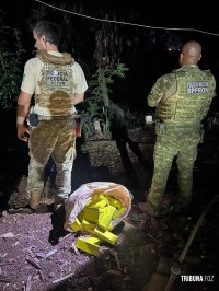 BPFRON e PF apreendem 43,2 Kg de maconha às margens do Rio Paraná em Foz do Iguaçu