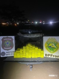 BPFRON e PF apreendem 43,2 Kg de maconha às margens do Rio Paraná em Foz do Iguaçu