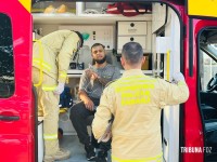 Motociclista fica ferido após colisão na marginal da BR-277 em Foz do Iguaçu