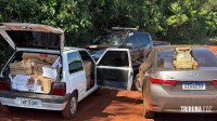 PF e PM apreendem Fiat Uno carregado com cigarros contrabandeados no Lago de Itaipu