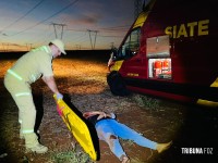 Motociclista fica ferido após queda na Av. João Riccieri Maran