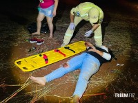 Motociclista fica ferido após queda na Av. João Riccieri Maran