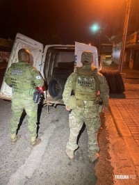 Policia Federal e PMPR realizam apreensão de pneus contrabandeados em Foz do Iguaçu