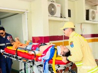 Motociclista fica gravemente ferido após colisão no centro de Foz do Iguaçu