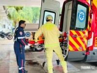 Motociclista fica gravemente ferido após colisão no centro de Foz do Iguaçu