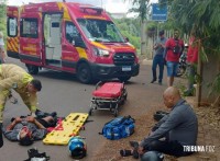 Siate socorre duas vítimas após colisão frontal entre carro e moto defronte ao Horto Municipal