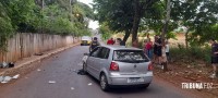 Siate socorre duas vítimas após colisão frontal entre carro e moto defronte ao Horto Municipal