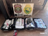 PF e PM apreendem medicamentos contrabandeados do Paraguai em Foz do Iguaçu