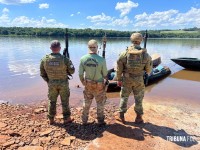 BPFRON e PF apreendem embarcação com mais de uma tonelada de maconha no Lago de Itaipu