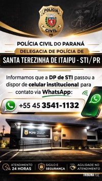 Delegacia da Policia Civil de Santa Terezinha de Itaipu disponibiliza WhatsApp para contatos
