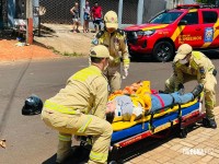 Colisão entre duas motocicletas deixa homem e mulher feridos na Vila Miranda