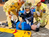 Colisão entre duas motocicletas deixa homem e mulher feridos na Vila Miranda