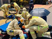 Colisão entre duas motocicletas deixa homem e mulher feridos na Vila Miranda