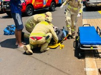 Colisão entre duas motocicletas deixa homem e mulher feridos na Vila Miranda