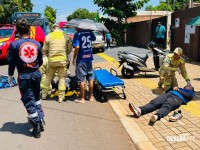 Colisão entre duas motocicletas deixa homem e mulher feridos na Vila Miranda