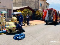 Colisão entre duas motocicletas deixa homem e mulher feridos na Vila Miranda