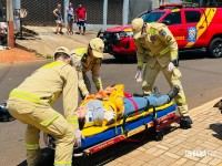 Colisão entre duas motocicletas deixa homem e mulher feridos na Vila Miranda