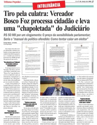 Tiro pela culatra: Vereador Bosco Foz processa cidadão e leva uma "chapoletada" do Judiciário
