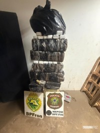 BPFRON e Polícia Federal apreendem mais de 180 quilos de maconha em Foz do Iguaçu