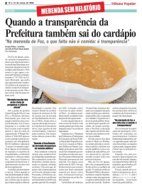 Quando a transparência da Prefeitura também sai do cardápio