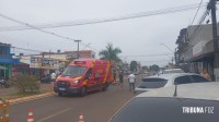Idosa é atropelado por moto na Av. Morenitas em Foz do Iguaçu