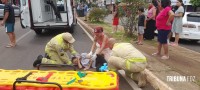 Idosa é atropelado por moto na Av. Morenitas em Foz do Iguaçu