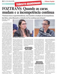 FOZTRANS: Quando as caras mudam e a incompetência continua
