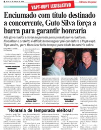 Enciumado com título destinado a concorrente, Guto Silva força a barra para garantir honraria