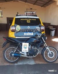 PM apreende motocicleta irregular durante fiscalização em São Miguel do Iguaçu