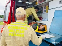 Colisão entre carro e motocicleta deixa homem ferido na Vila C