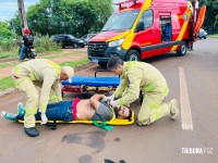 Colisão entre carro e motocicleta deixa homem ferido na Vila C