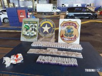 PF e Receita Federal apreendem medicamentos para emagrecimento ocultos em motocicleta na Ponte da Amizade