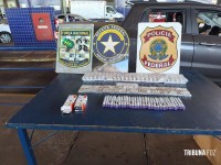 PF e Receita Federal apreendem medicamentos para emagrecimento ocultos em motocicleta na Ponte da Amizade