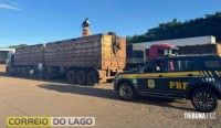 PRF apreende bitrem carregado com 150 mil maços de cigarros contrabandeados em Marechal Cândido Rondon