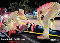 Motociclista fica ferido após colisão na marginal da BR-277