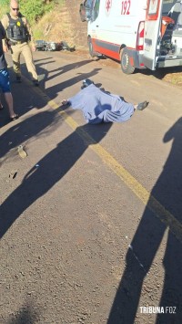 Motociclista morre depois de bater contra um carro na zona rural de Matelândia