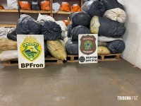 BPFRON e PF apreendem 291,9 Kg de maconha tipo capulho às margens do Rio Paraná em Foz do Iguaçu