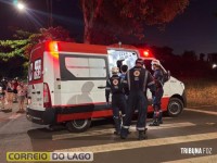 Jovens ficam feridos em acidente entre carro e moto em Santa Helena