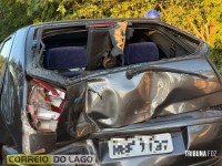 Colisão traseira é registrada na ponte entre Santa Helena e Sub-Sede