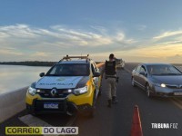 Colisão traseira é registrada na ponte entre Santa Helena e Sub-Sede