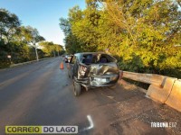 Colisão traseira é registrada na ponte entre Santa Helena e Sub-Sede