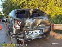 Colisão traseira é registrada na ponte entre Santa Helena e Sub-Sede