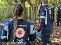 Homem é encontrado desacordado e com ferimentos na cabeça em área de mata no Balneário Terra das Águas em Santa Helena